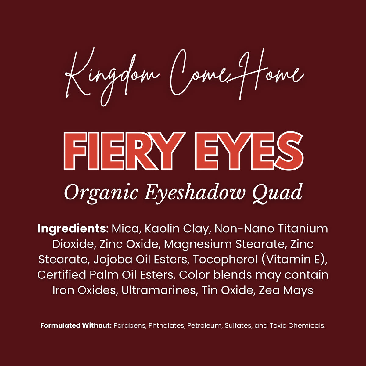 Fiery Eyes Organic + Mineral Eyeshadow Quad