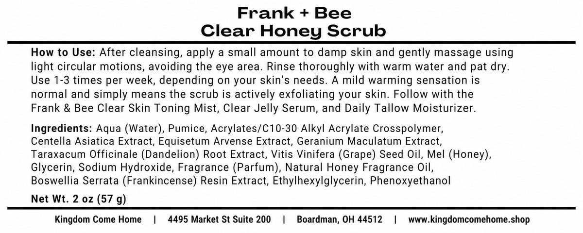 Frank + Bee Clear Honey Scrub