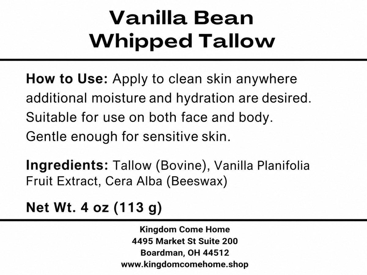 Vanilla Bean Whipped Tallow