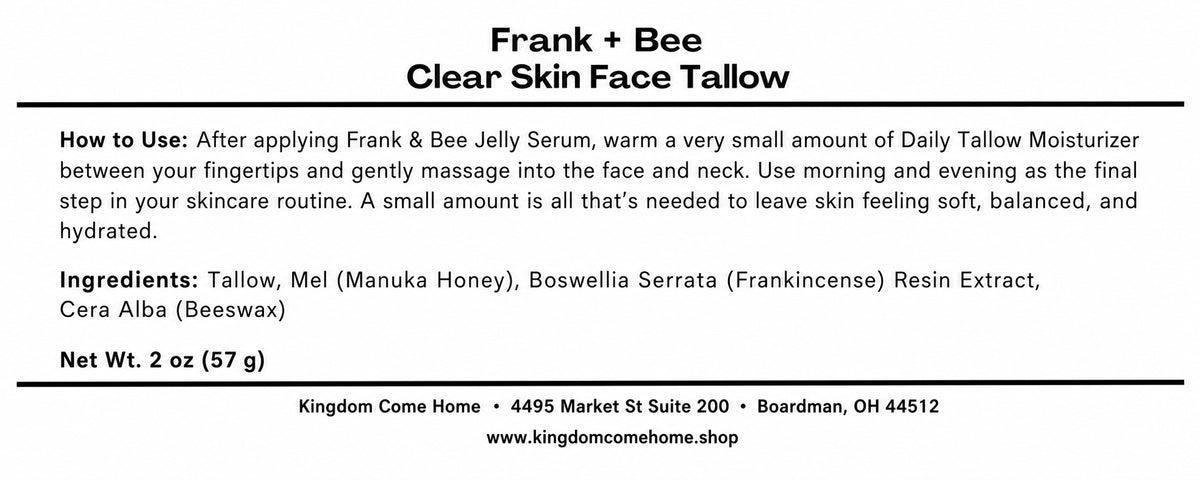 Frank + Bee Clear Face Tallow