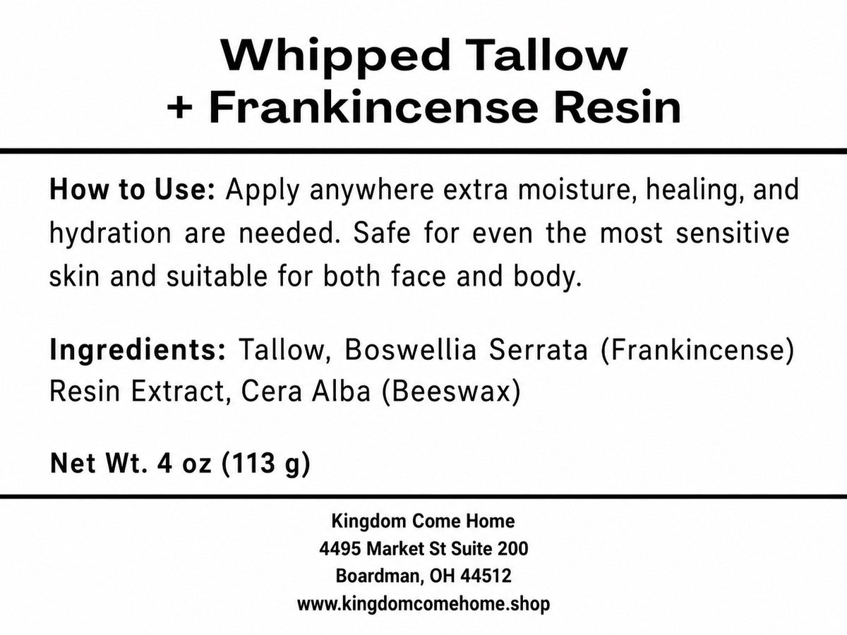 Whipped Tallow + Frankincense Resin