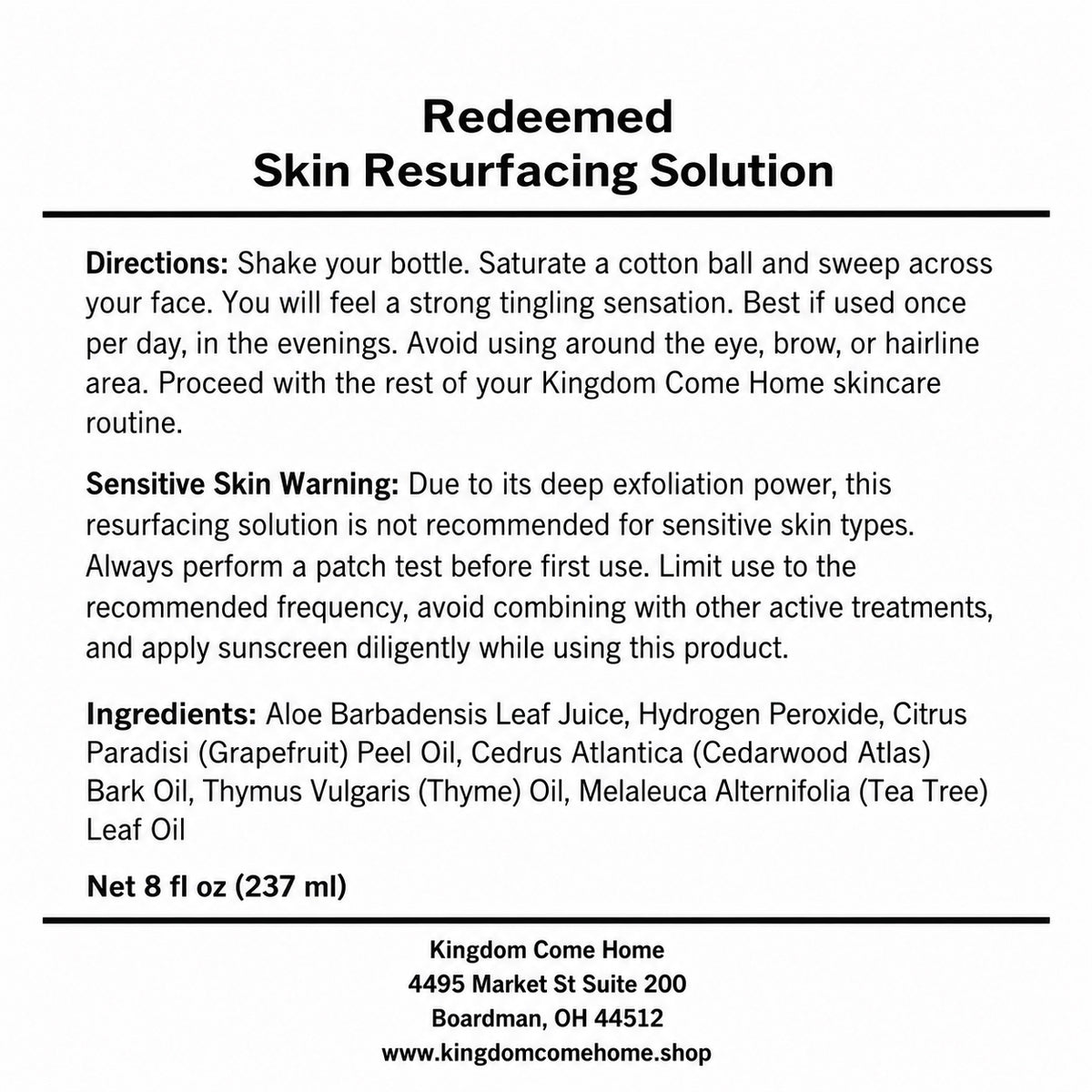 Redeemed - Skin Resurfacing Solution