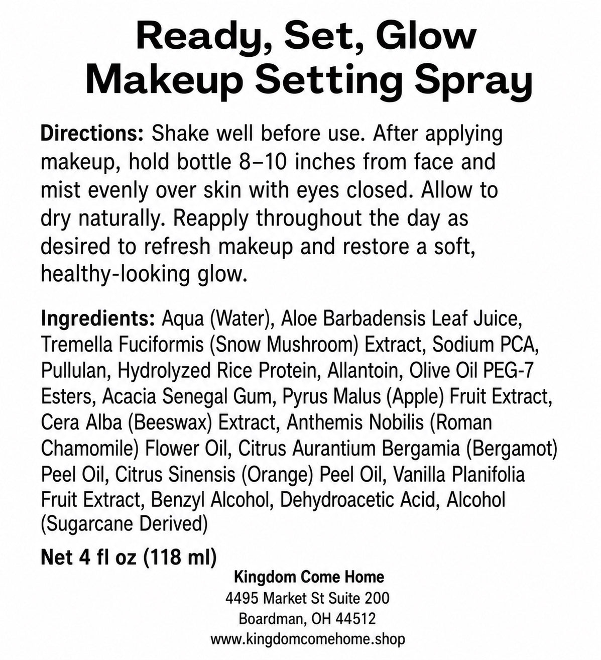 Ready, Set, Glow Makeup Setting Spray