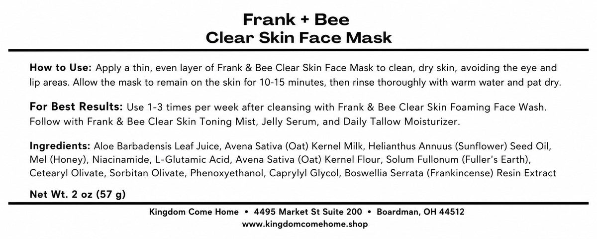 Frank + Bee Clear Face Mask