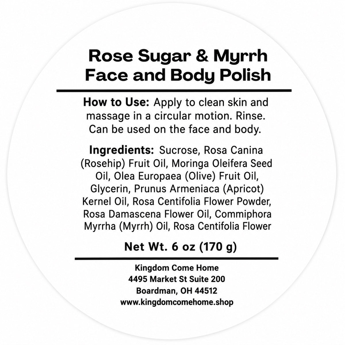Rose Sugar & Myrrh Face and Body Polish