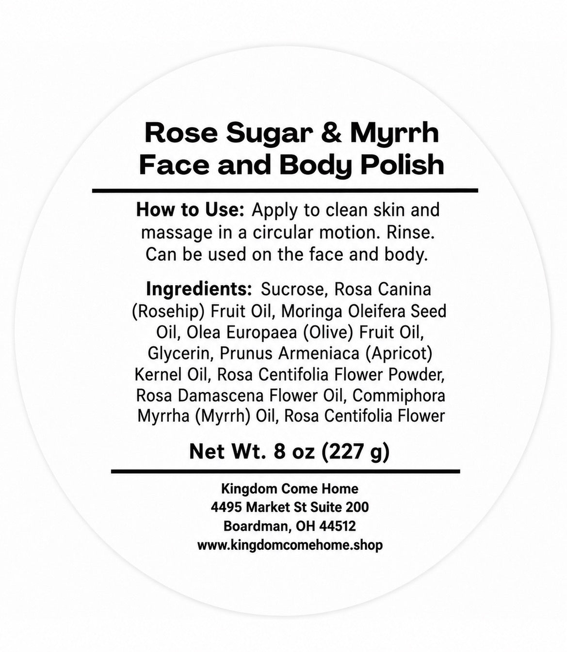 Rose Sugar & Myrrh Face and Body Polish