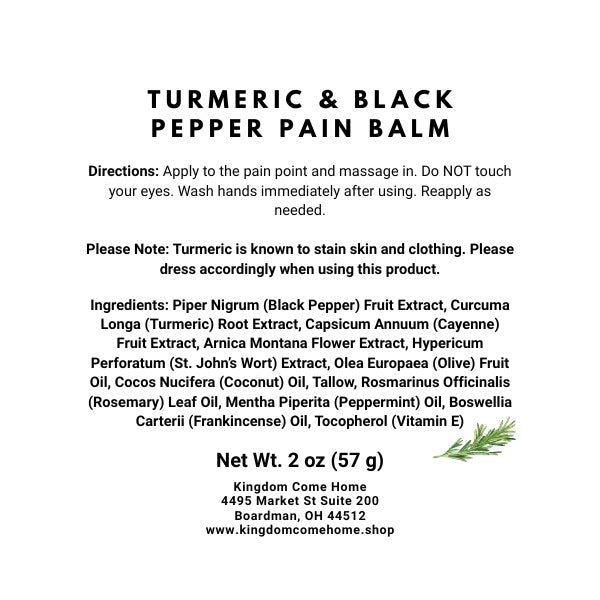 Turmeric & Black Pepper Pain Balm