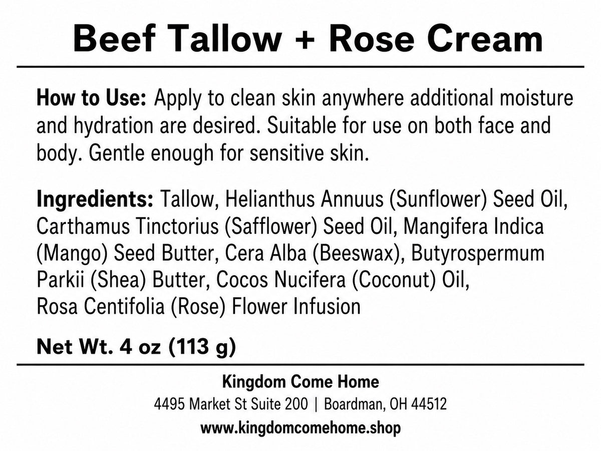 Beef Tallow + Rose Cream