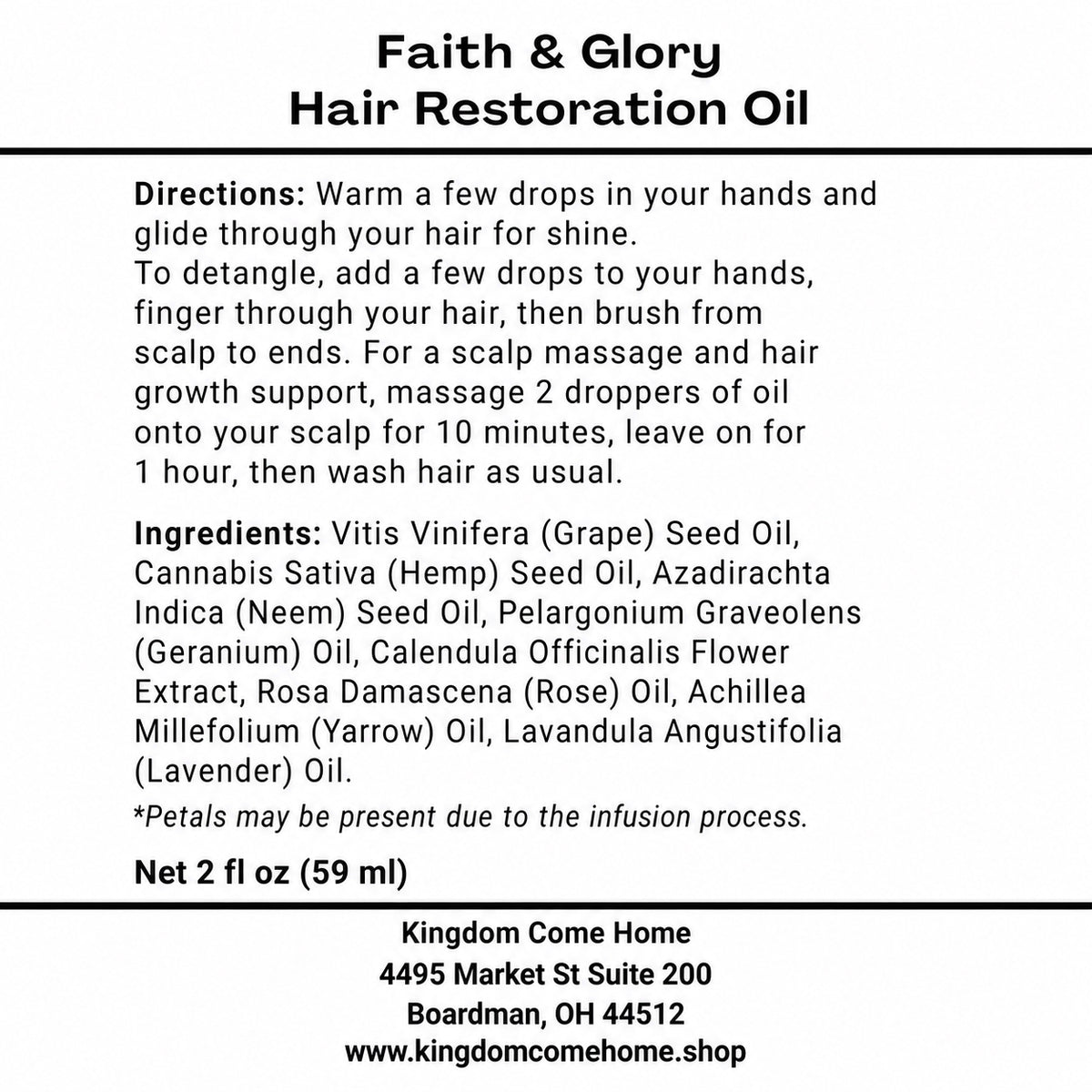 Faith & Glory Hair Restoration Oil