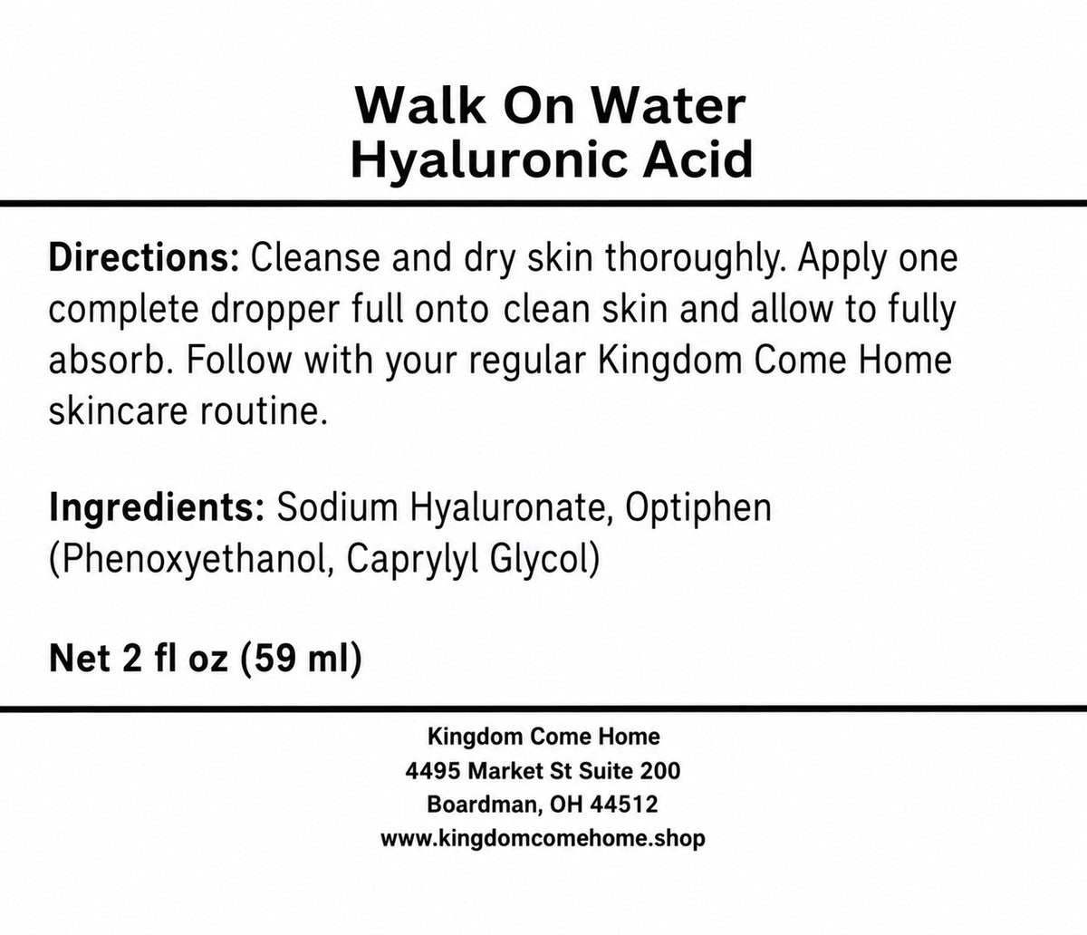 Walk On Water Hyaluronic Acid