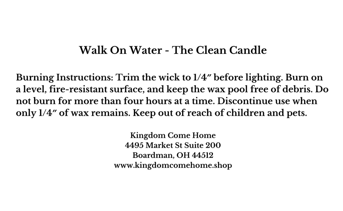 Walk On Water - The Clean Candle