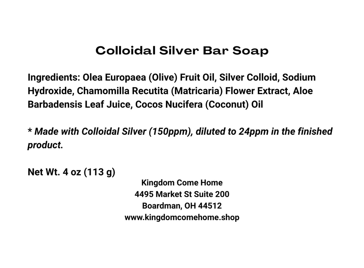 Colloidal Silver Bar Soap