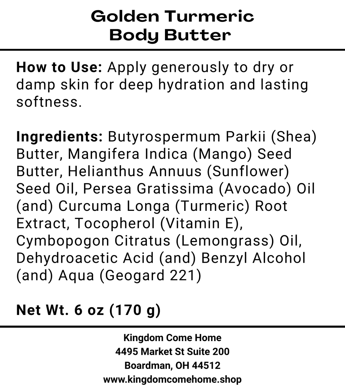 Golden Turmeric Body Butter