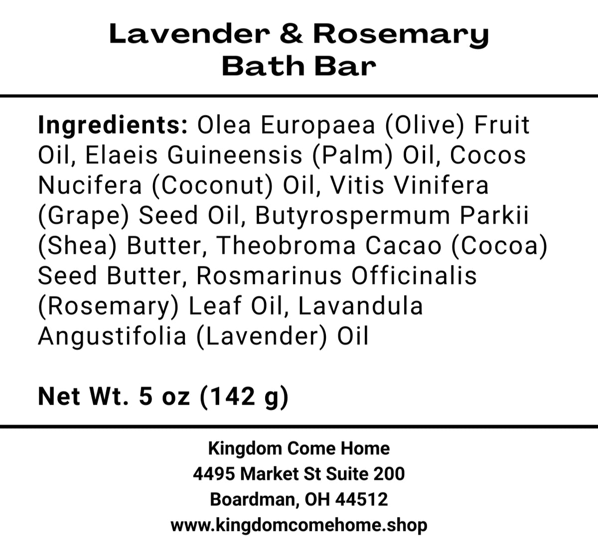Lavender & Rosemary Bath Bar