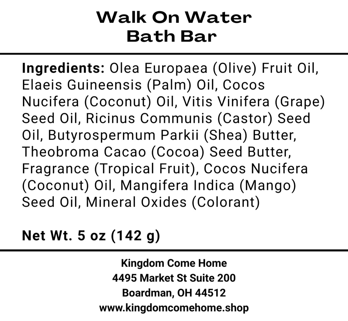 Walk On Water Bath Bar