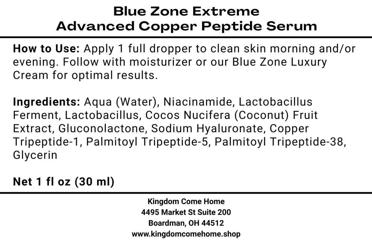 Blue Zone Extreme - Advanced Copper Peptide Serum