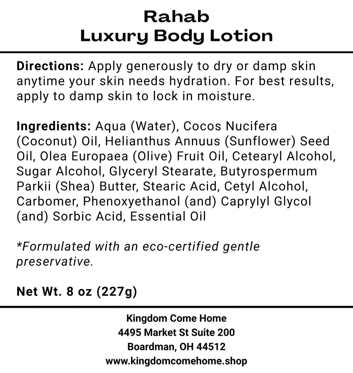 Rahab - Luxury Body Lotion