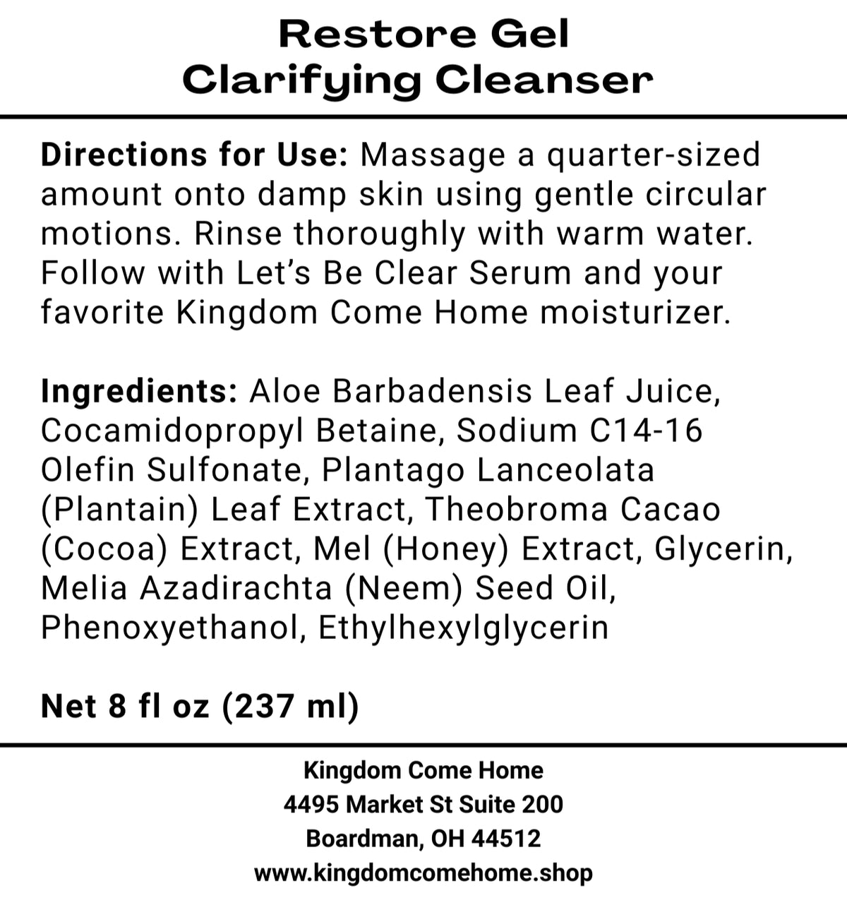 Restore Gel Clarifying Cleanser