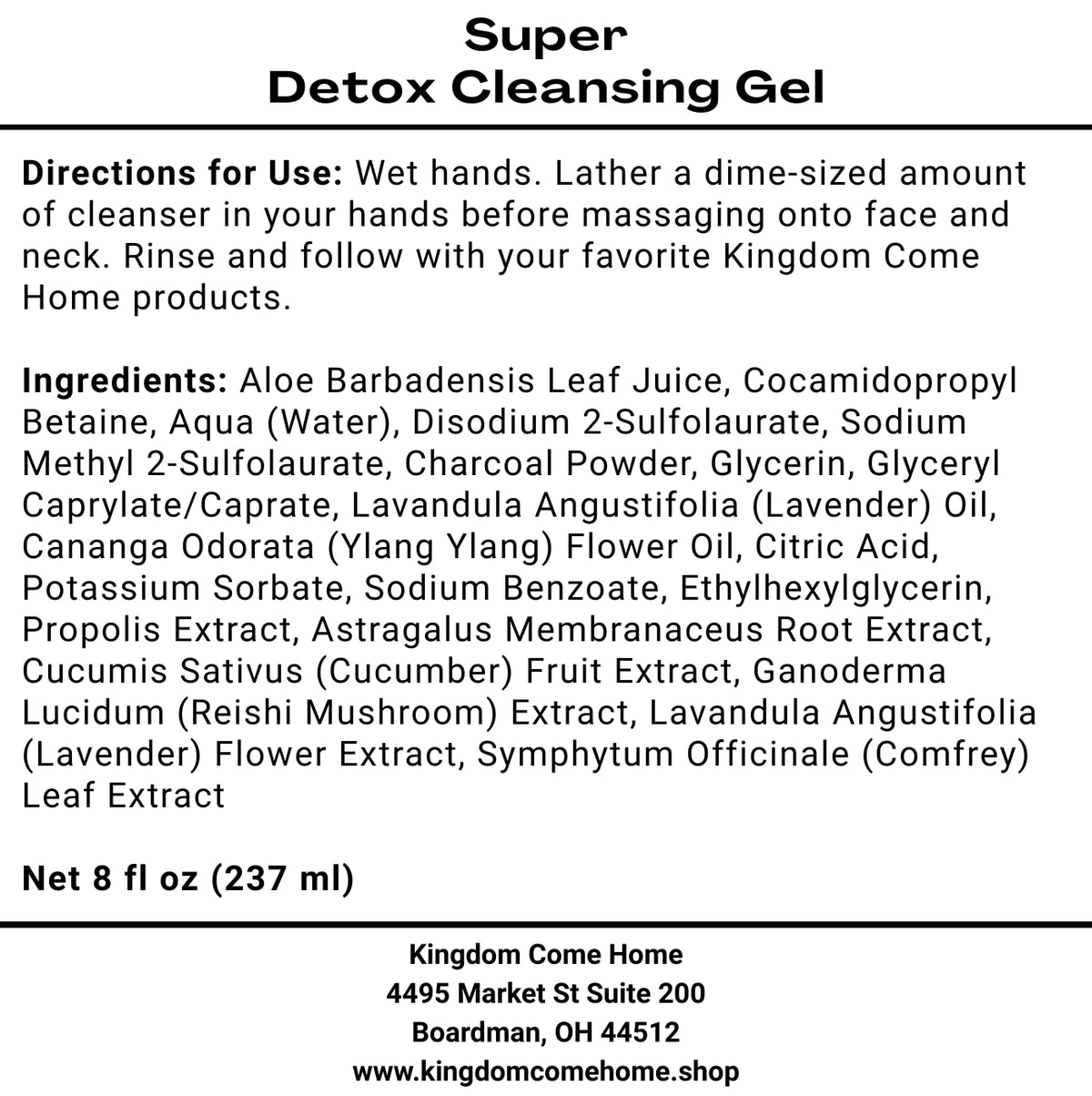 Super Detox Cleansing Gel