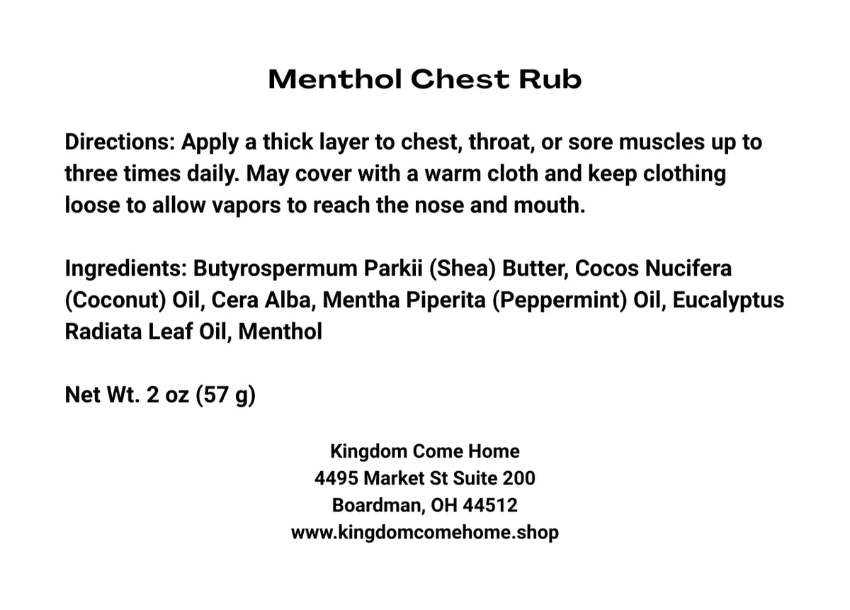 Menthol Chest Rub