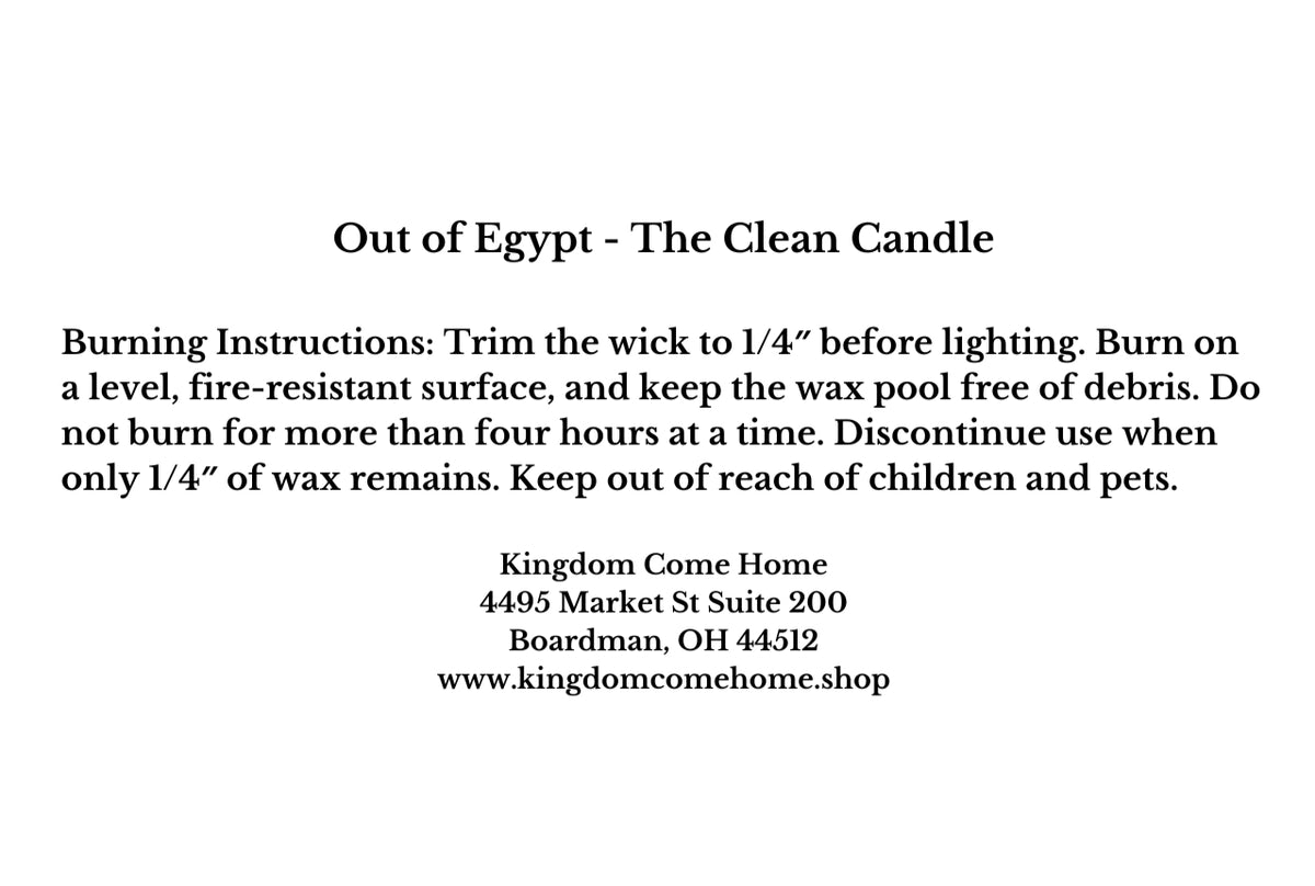 Out of Egypt - The Clean Candle