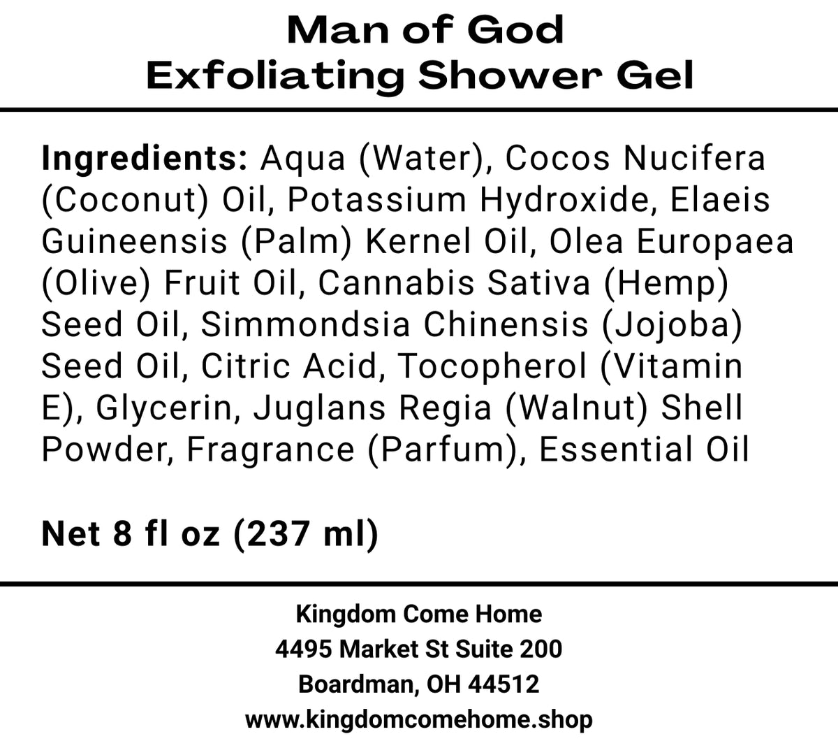 Man of God Exfoliating Shower Gel