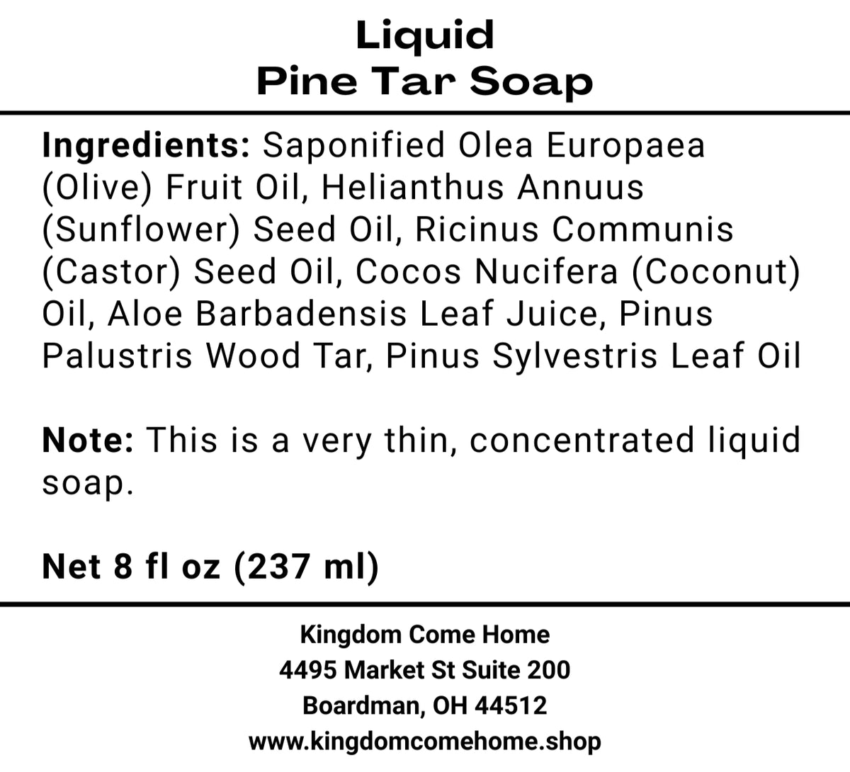 Liquid Pine Tar Soap