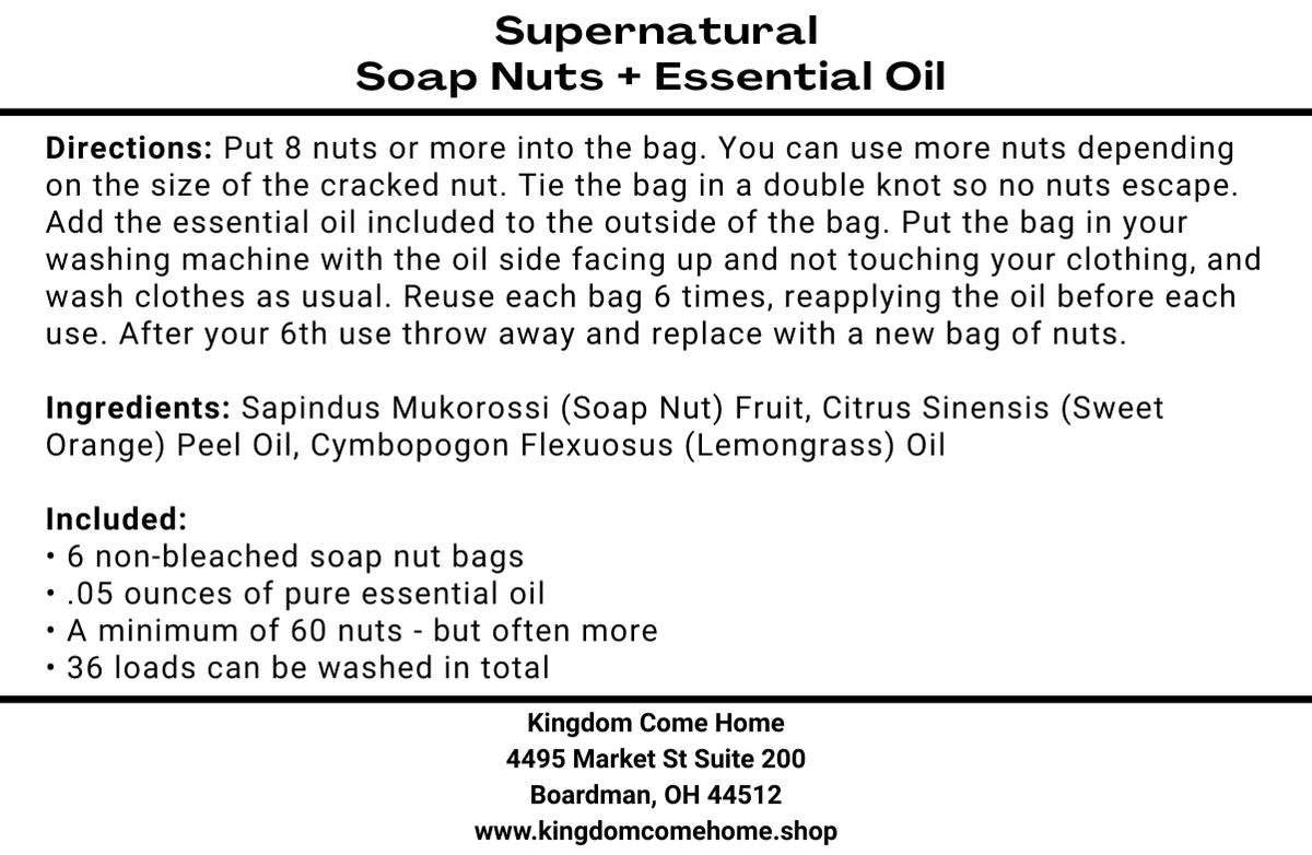 Supernatural Soap Nuts + Essential Oil