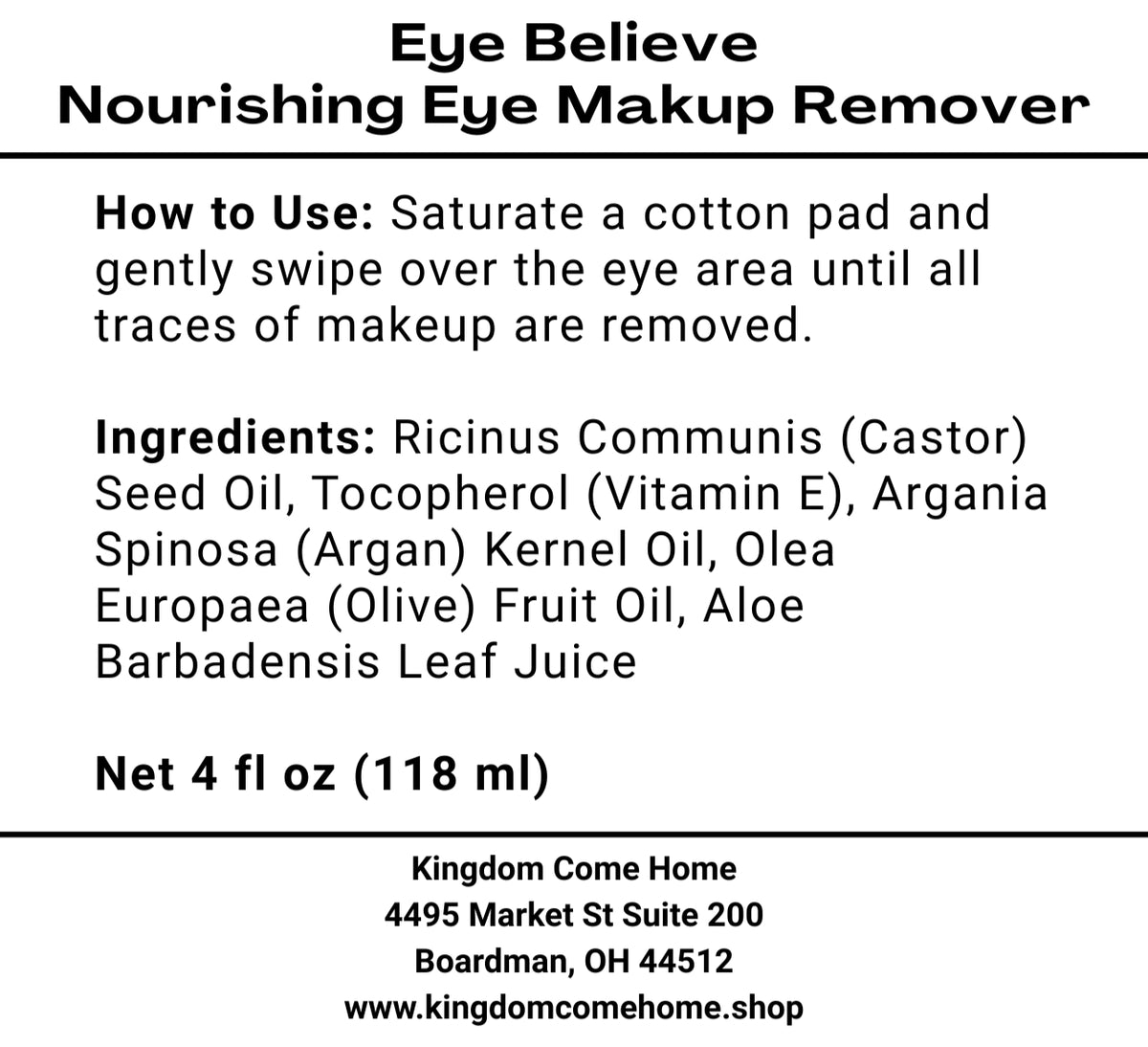 Eye Believe - Nourishing Eye Makup Remover