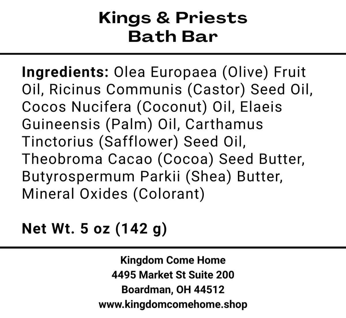 Kings & Priests Bath Bar