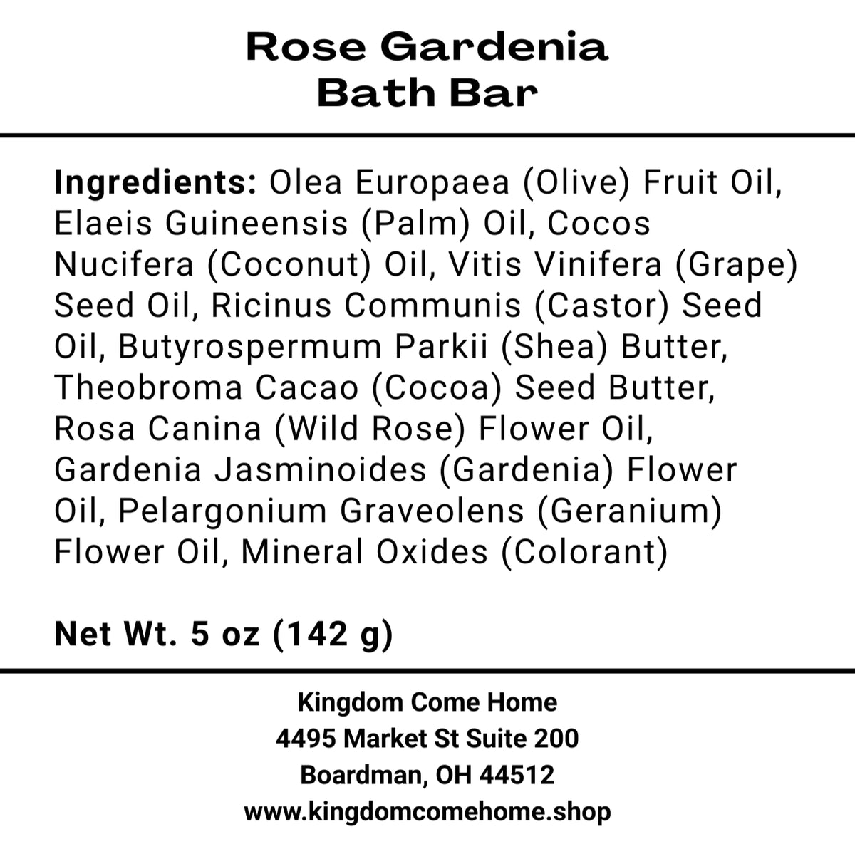 Rose Gardenia Bath Bar