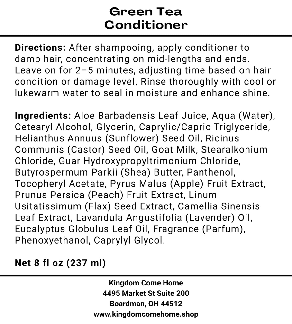 Green Tea Shampoo & Conditioner