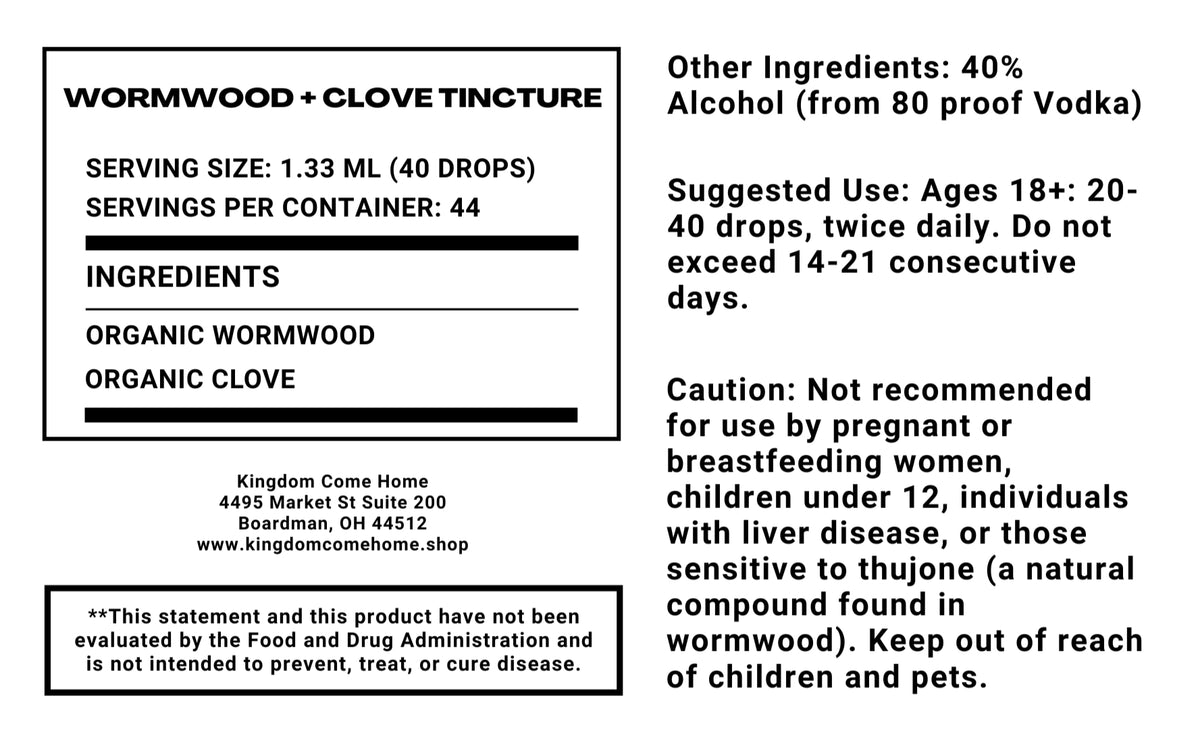 Parasite Cleanse - Wormwood + Clove Tincture