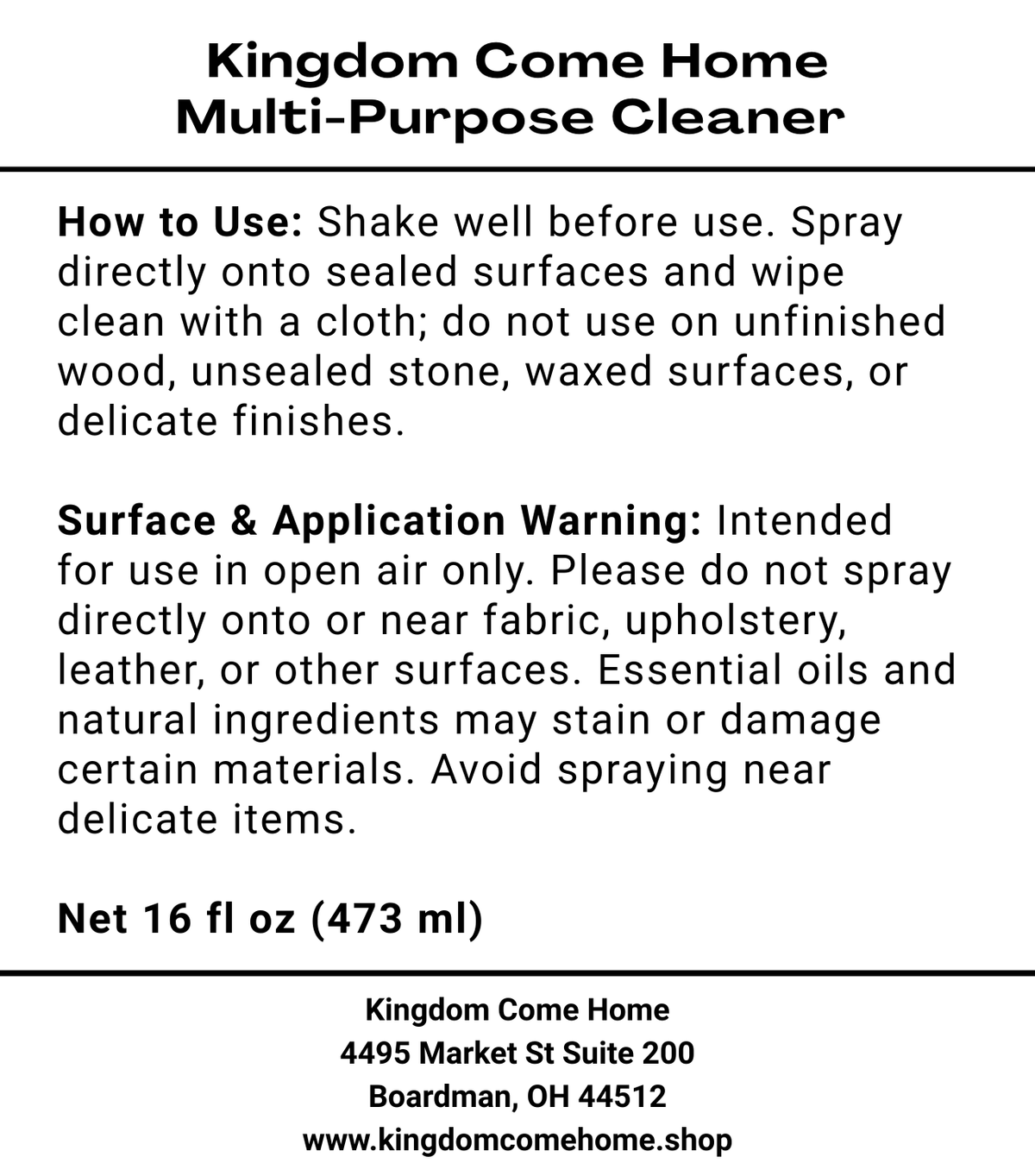 Lemongrass + Bamboo - Fragrant Multi-Purpose Cleaner
