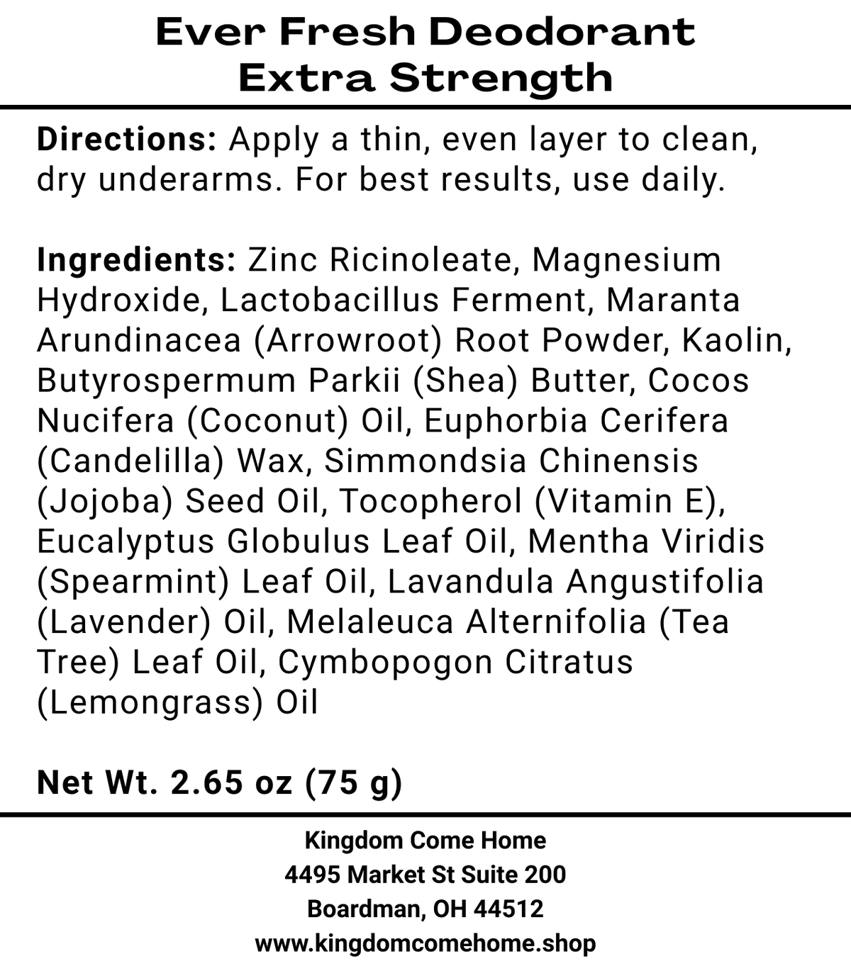 Ever Fresh Deodorant - Extra Strength