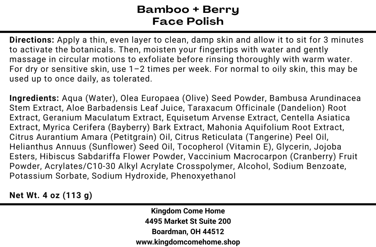 Bamboo + Berry Face Polish