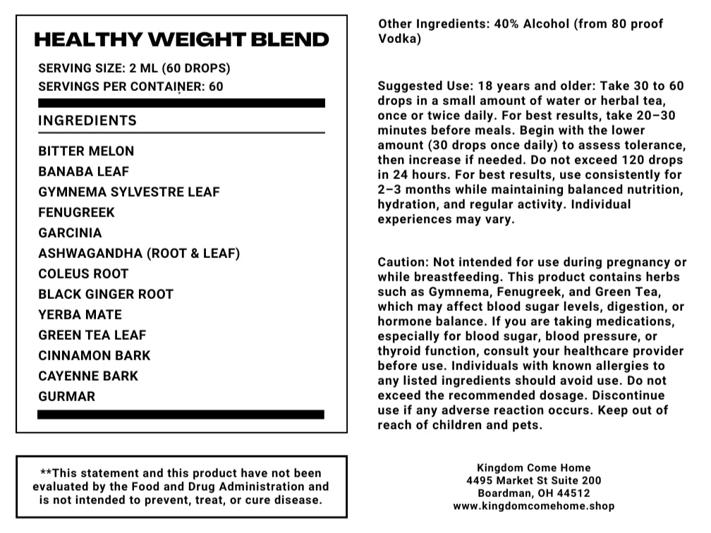 Healthy Weight Tincture - Metabolic Blend