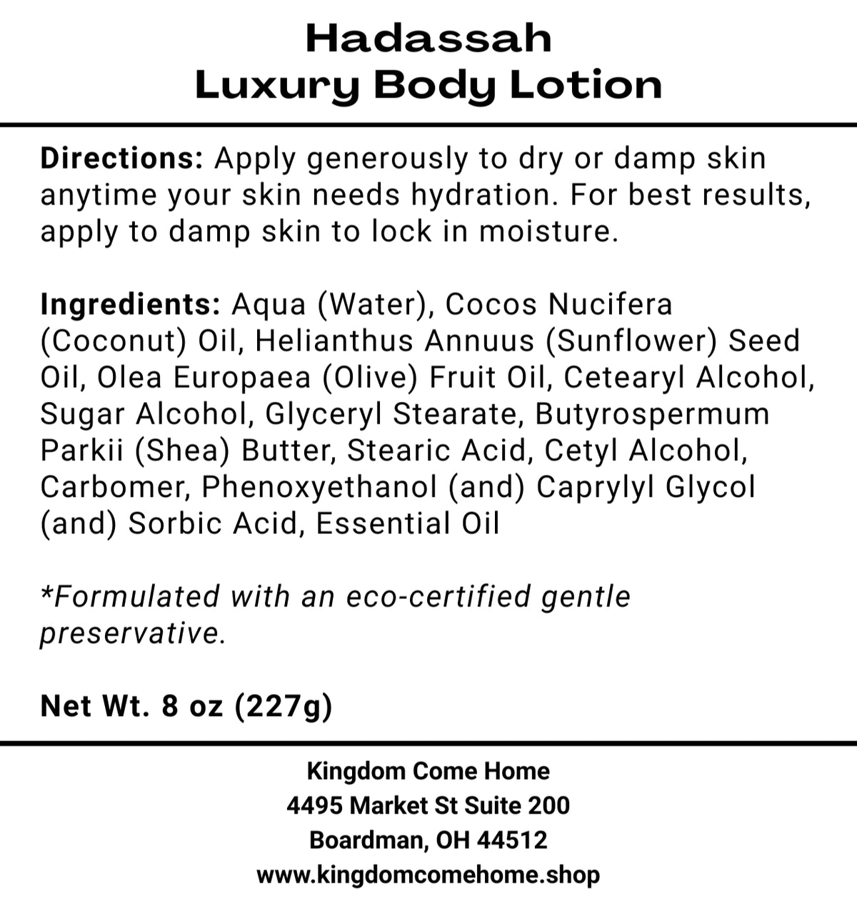 Hadassah - Luxury Body Lotion