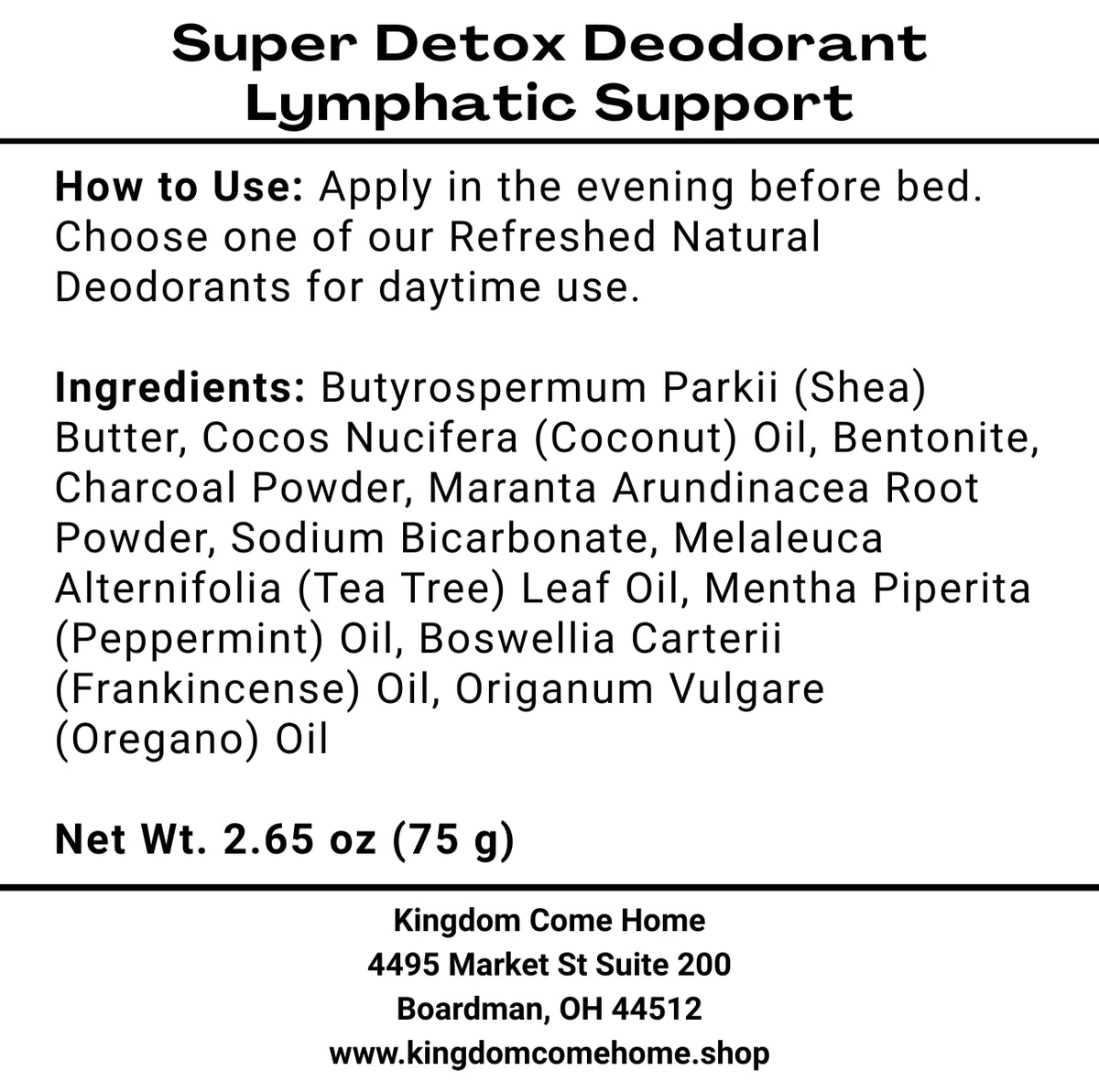 Super Detox Deodorant - Lymphatic Support