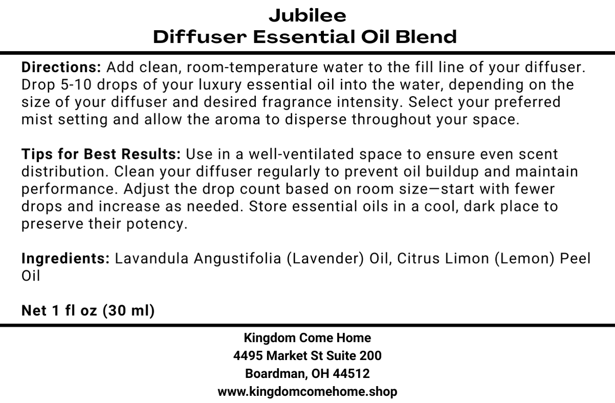 Jubilee - Diffuser Essential Oil Blend