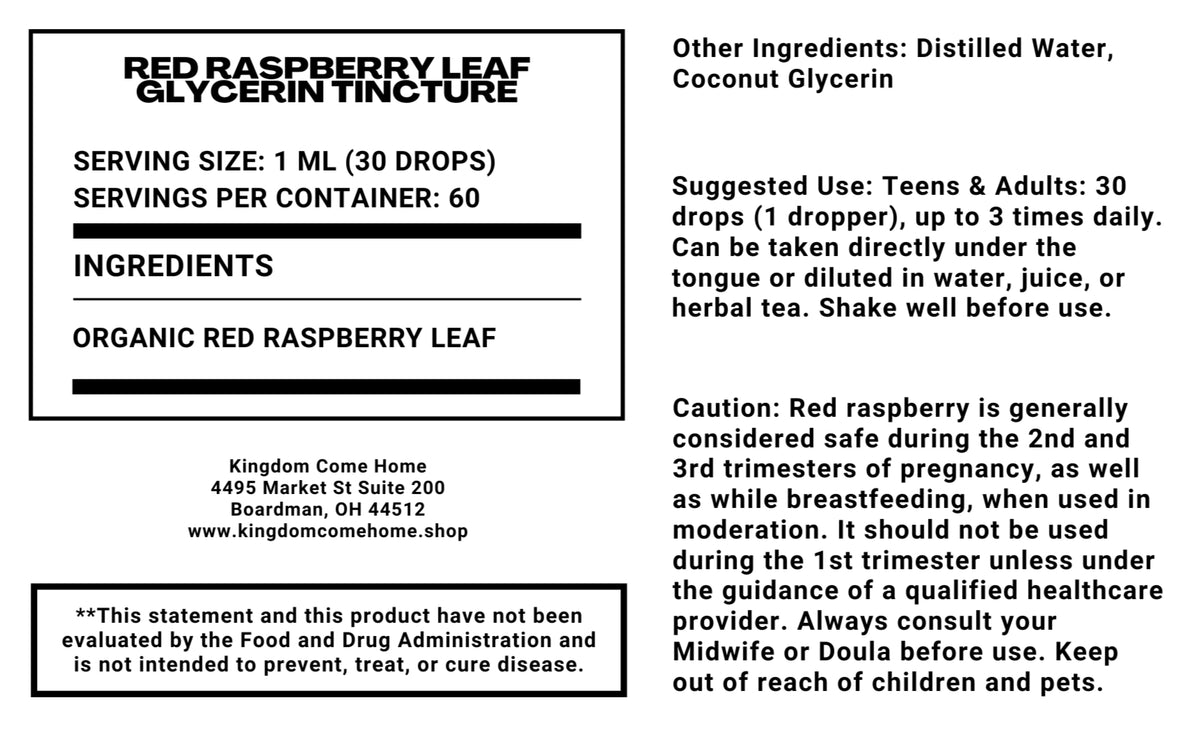 Red Raspberry Leaf - Glycerin Tincture