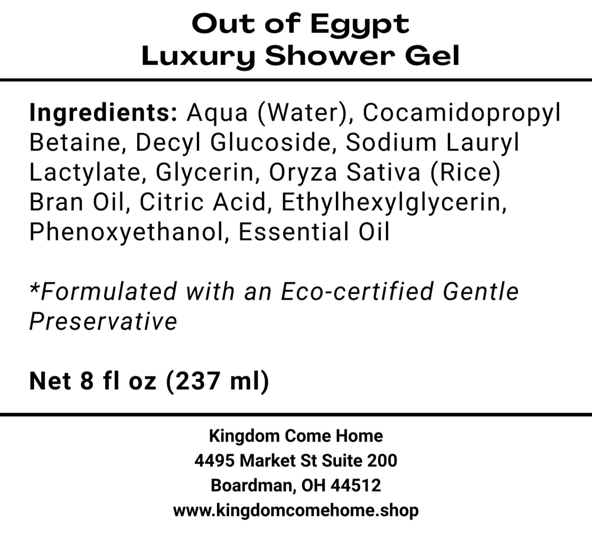 Out of Egypt - Luxury Shower Gel