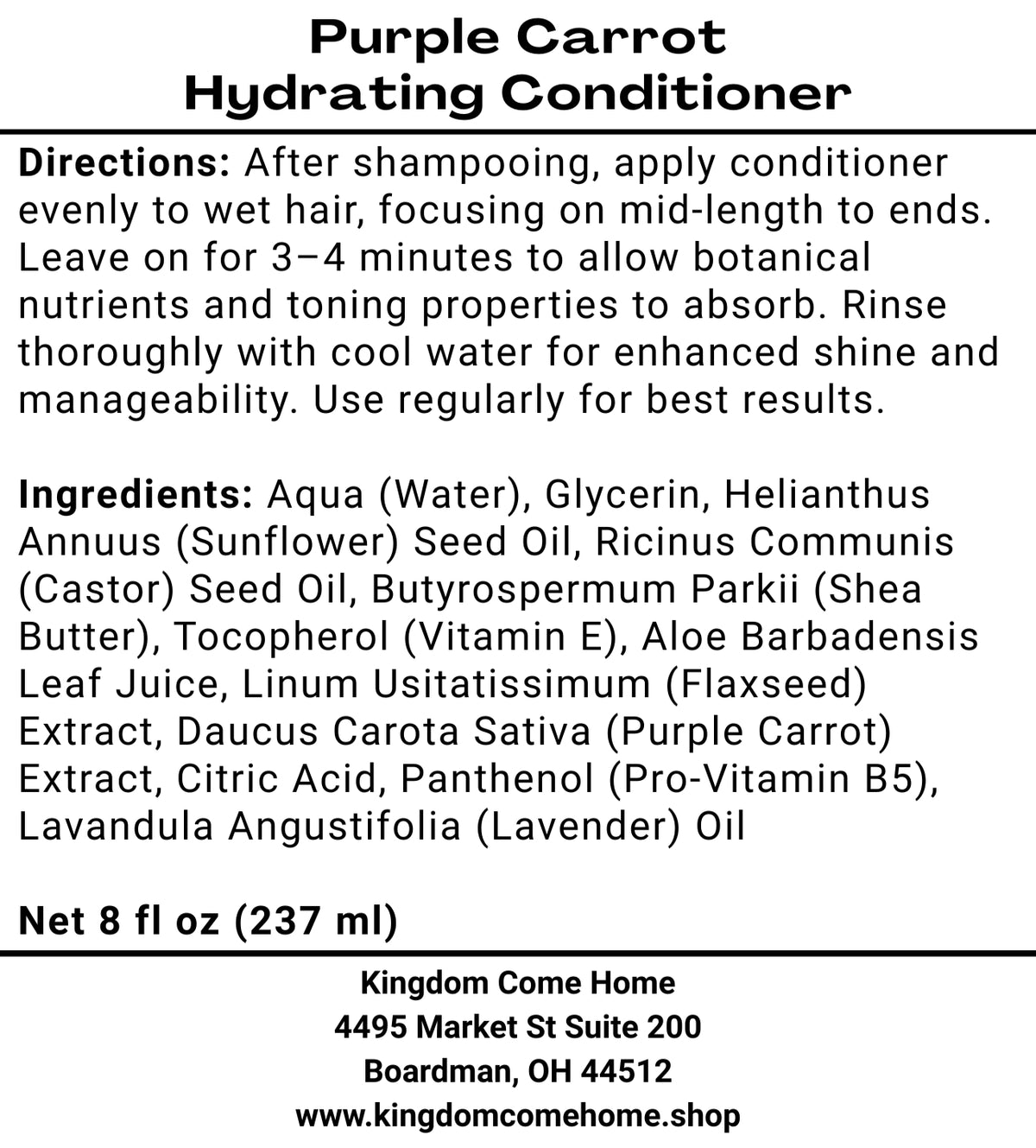 Purple Carrot Hydrating Shampoo & Conditioner
