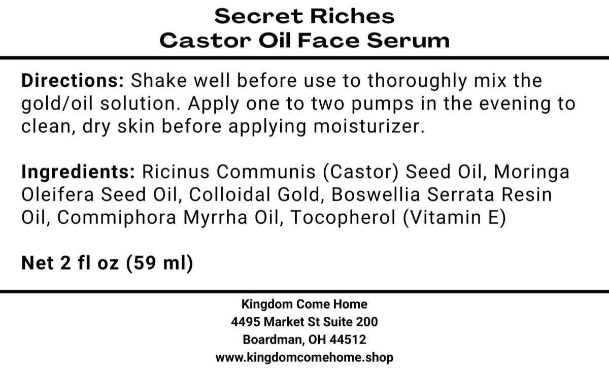 Secret Riches - 24K Gold Castor Face Oil Serum