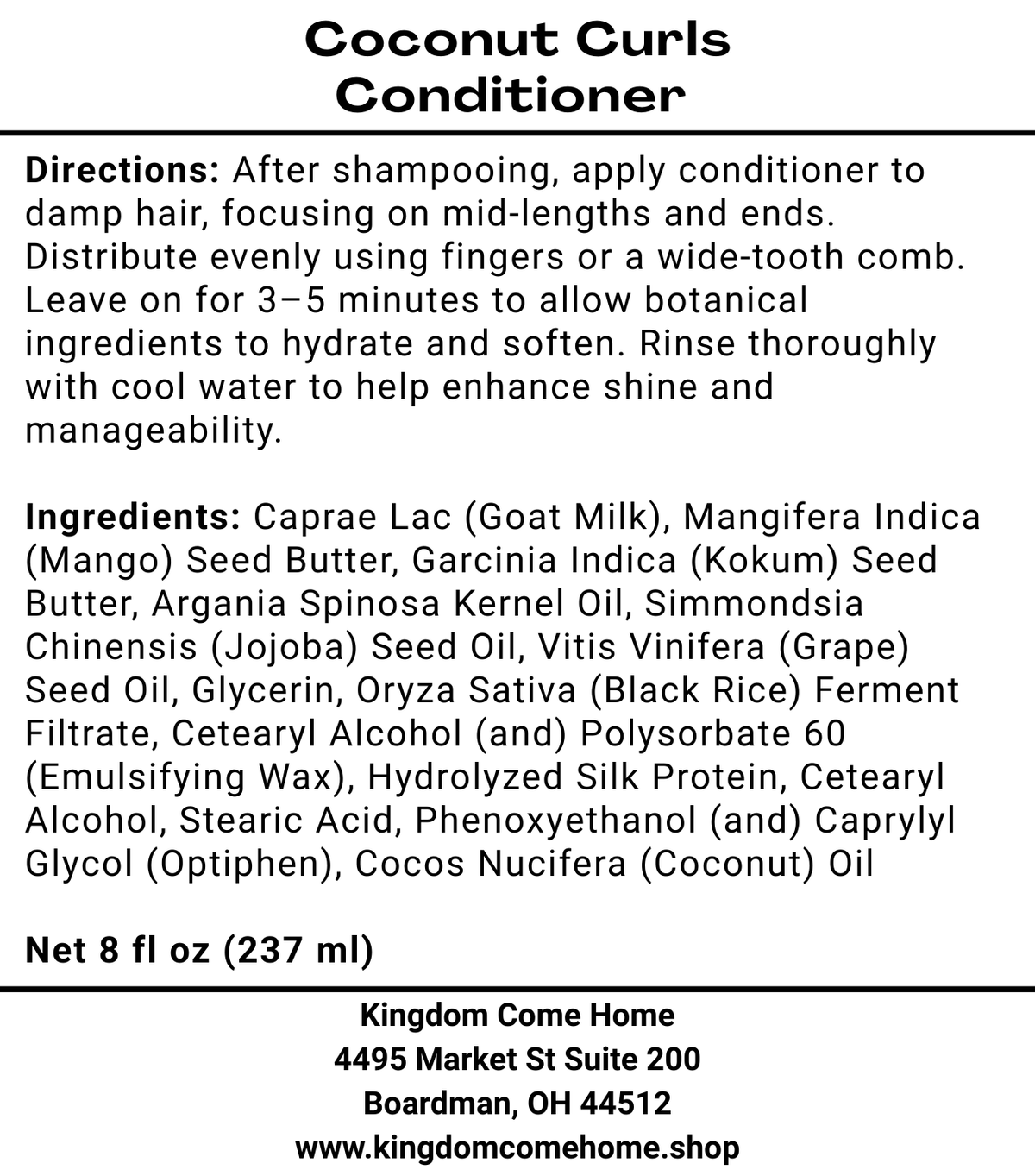 Coconut Curls Shampoo + Conditioner