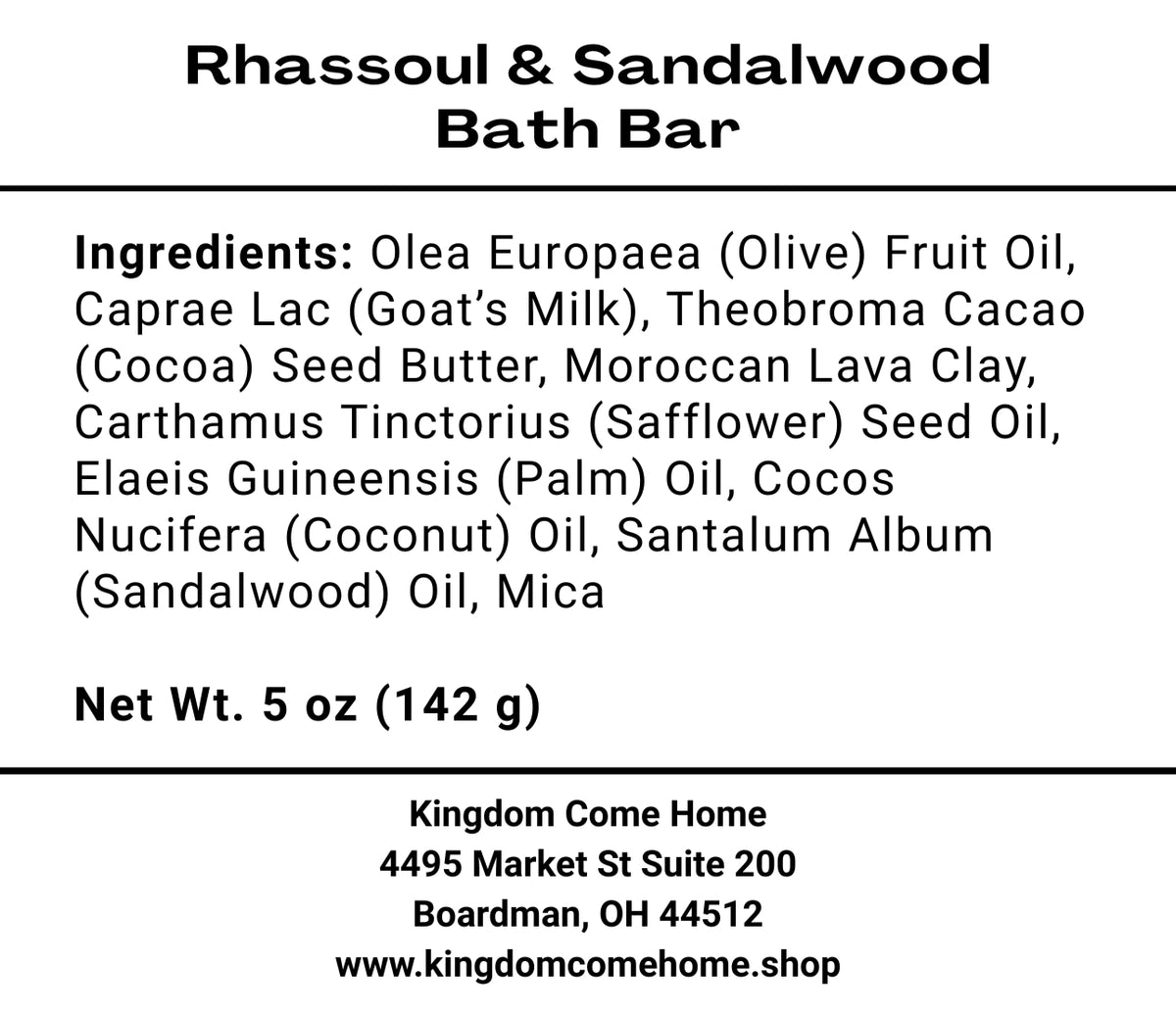 Rhassoul & Sandalwood Bath Bar