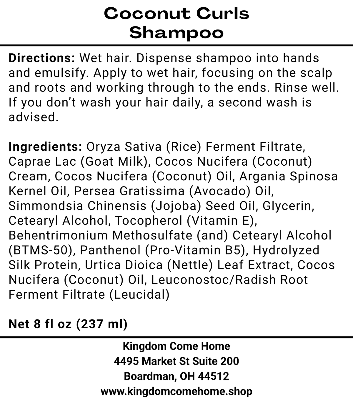 Coconut Curls Shampoo + Conditioner