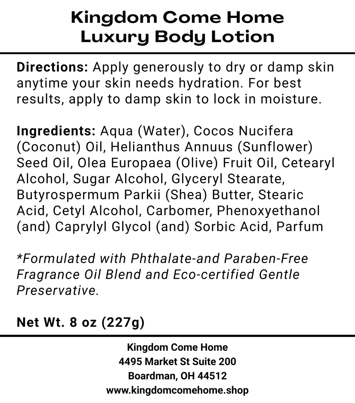 Signature Luxury Body Lotion
