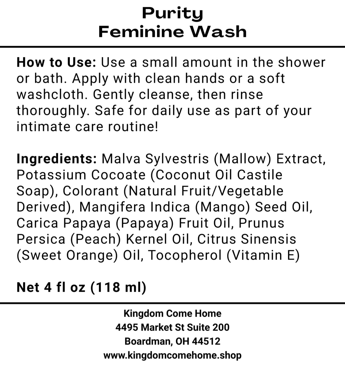 Purity Feminine Wash