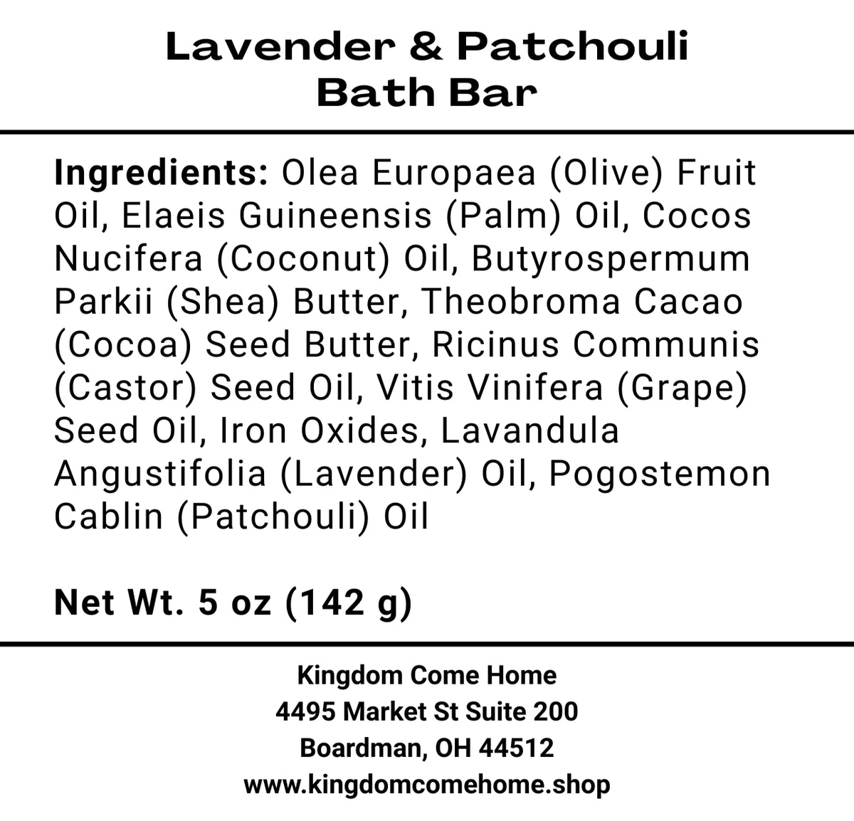 Lavender & Patchouli Bath Bar